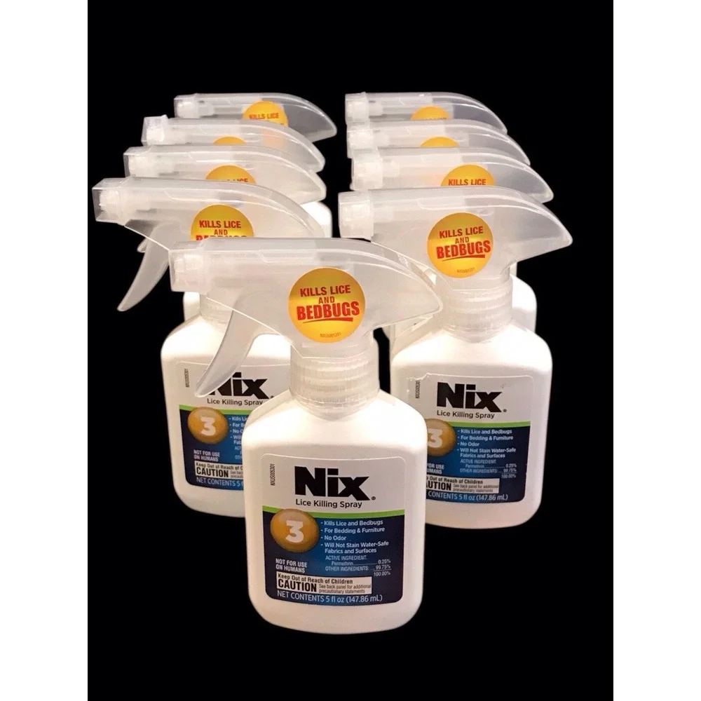 **9 BOTTLES* Nix Lice & Bedbugs Control Spray Bedding & Furniture Odor Free 5 oz